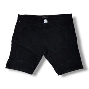 Marc Ecko Cut And Sew Black Denim 11" Inseam Shorts Men's 44